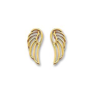 14K Solid Gold Wing Stud Earrings | Dainty Angel Jewelry By Tehrani Jewelry